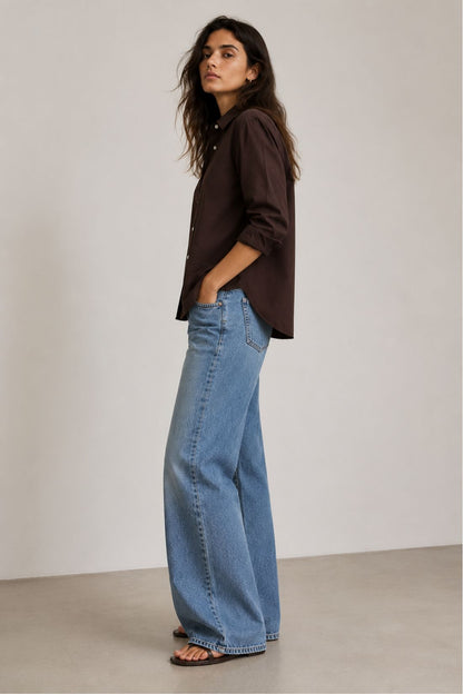 Brown All Day Light Cotton Shirt
