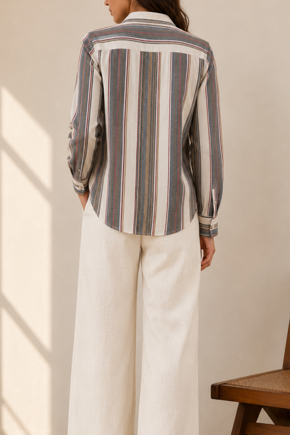 Cotton Regular Fit Multicolour Stripe  Shirt