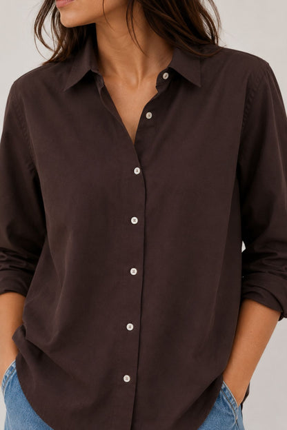 Brown All Day Light Cotton Shirt