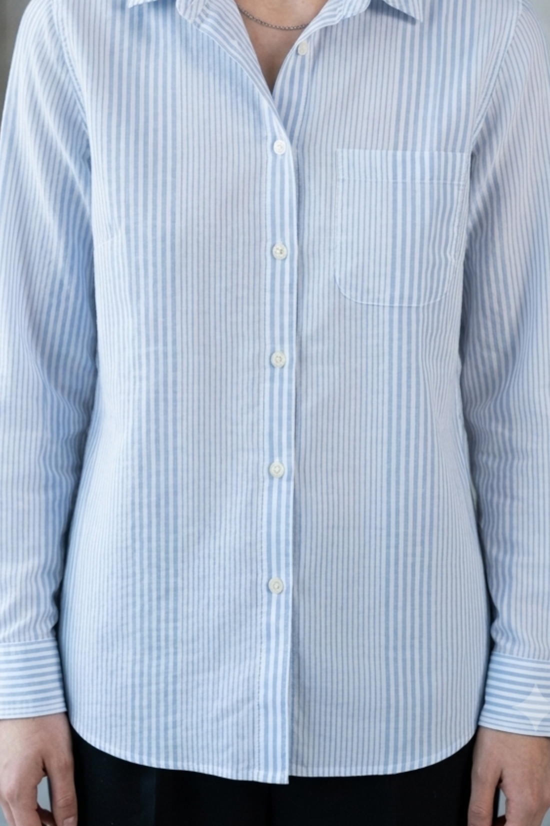 Blue Mixed Stripe Cotton Button Down Regular Fit Shirt