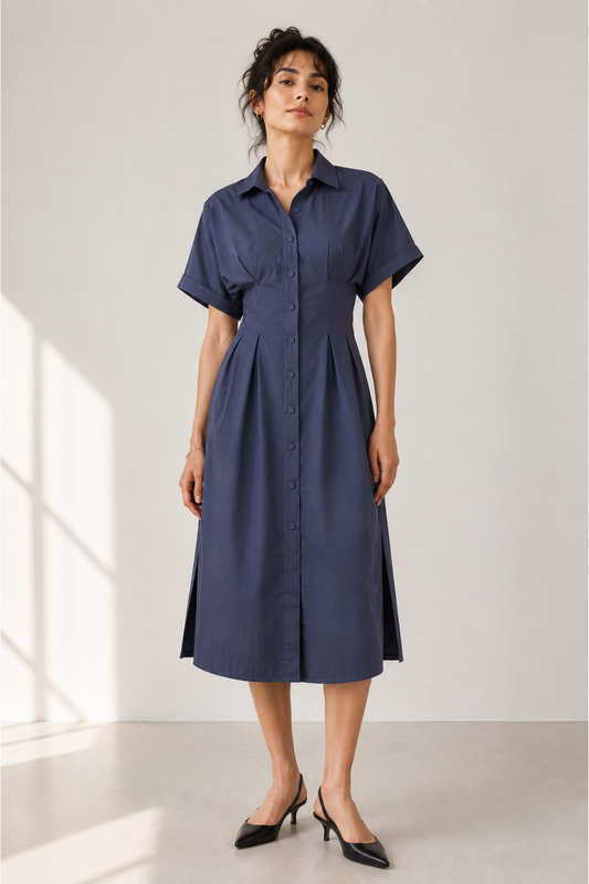 Mediveal Pleated Dress-Work & Cocktail Edit