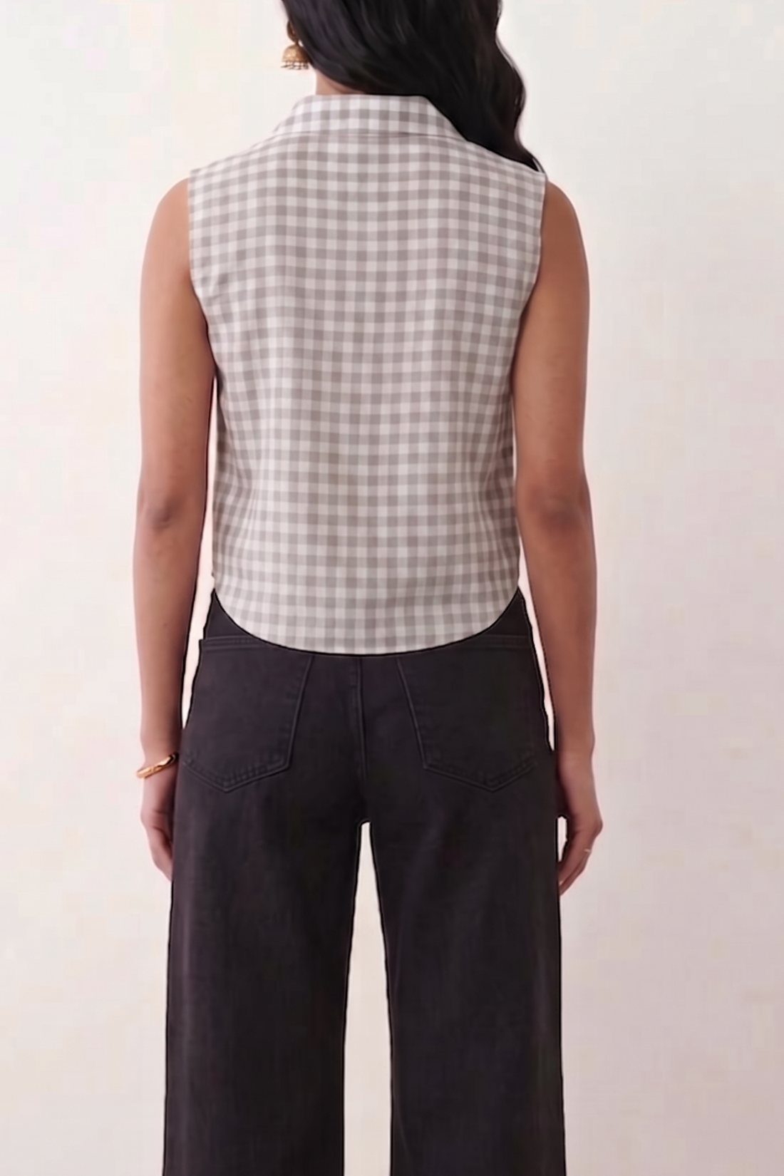 Great Gingham Sleeveless Shirt