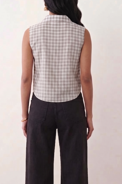 Great Gingham Sleeveless Shirt