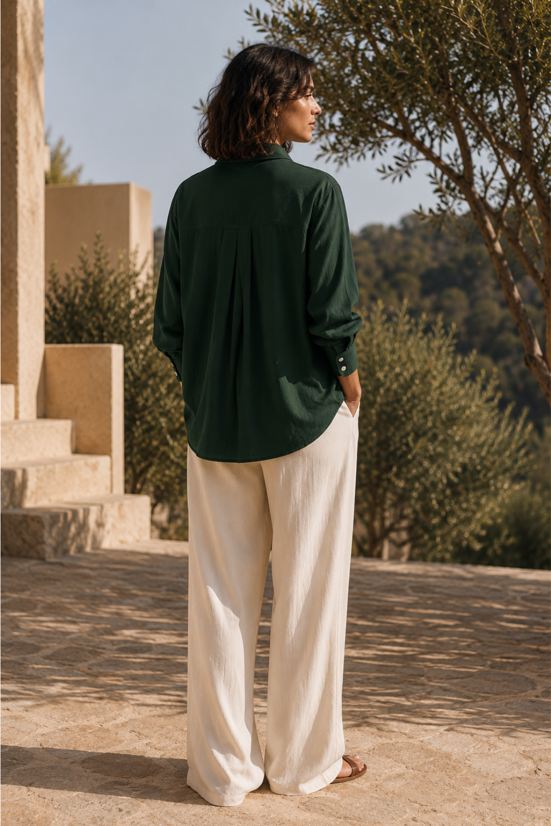 Juniper Crinkle Viscose Oversize Fit Shirt
