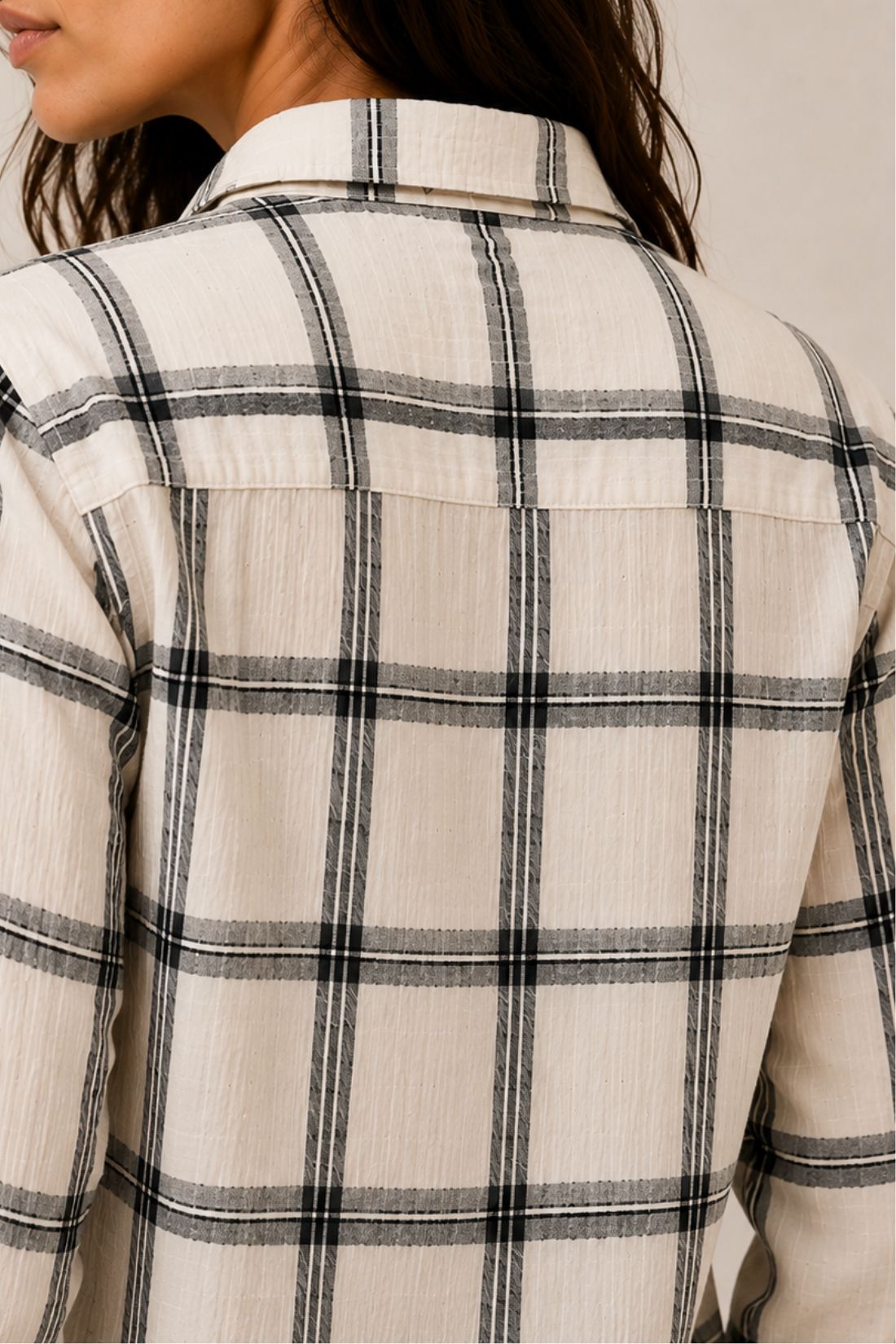 Jolene Crosstown Black Checked Regular Fit Button Down Shirt