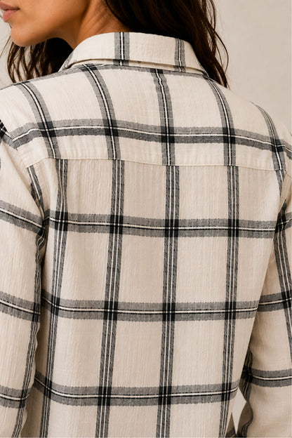 Jolene Crosstown Black Checked Regular Fit Button Down Shirt