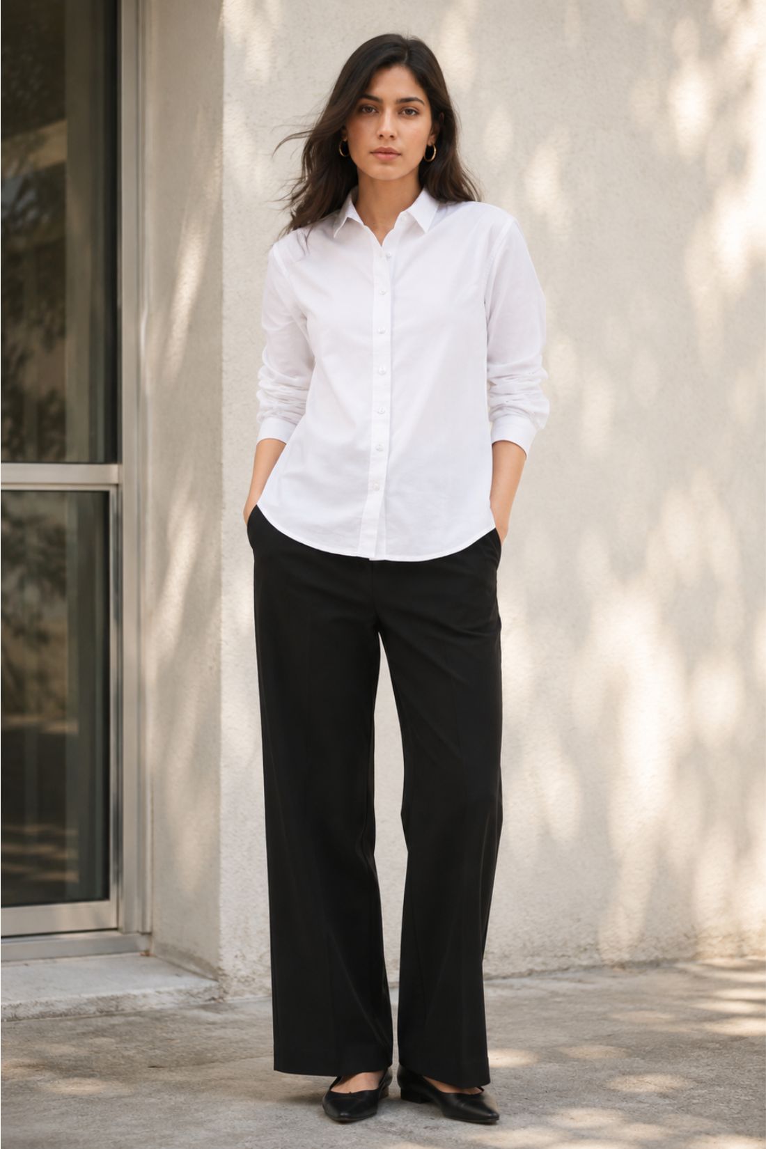 White Cotton Oxford Classic Fit shirt