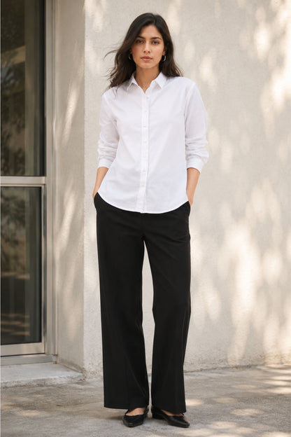 White Cotton Oxford Classic Fit shirt