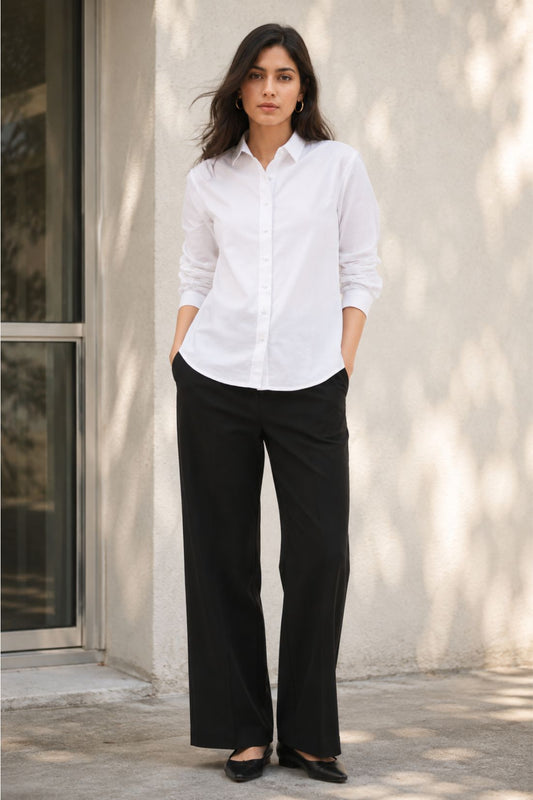 White Cotton Oxford Classic Fit shirt