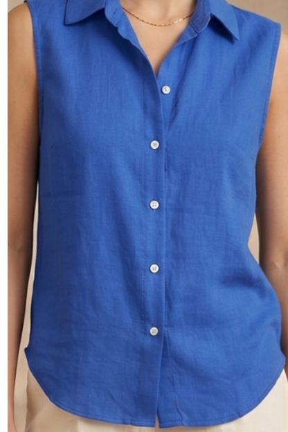 Royal Blue Sleeveless Shirt