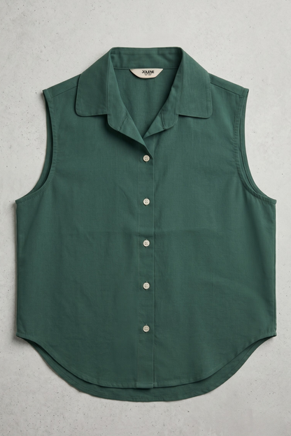 Forest Green Sleevless Shirt
