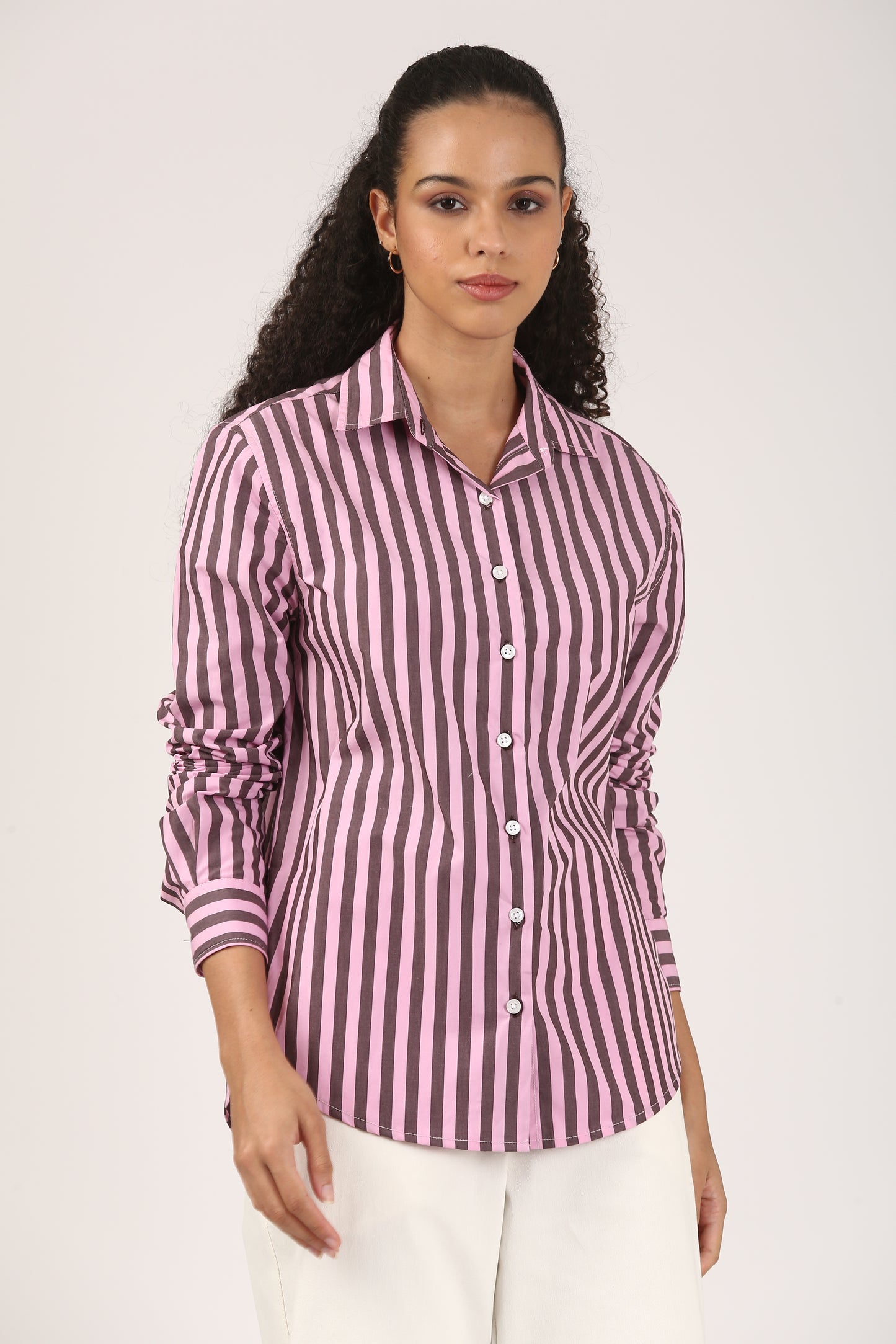 PurpleXCharcoal Broad Stripe Shirt