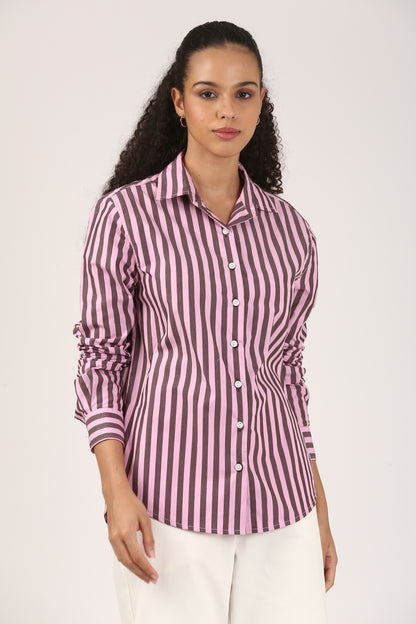 PurpleXCharcoal Broad Stripe Shirt