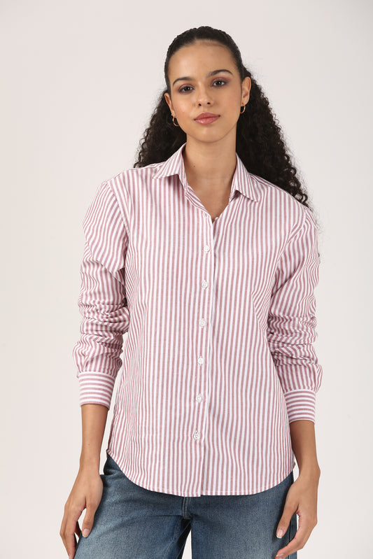 Crimson Oxford Boyfriend Shirt