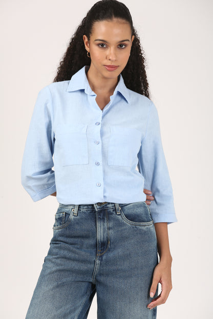 Cloud Blue Soft Linen shirt
