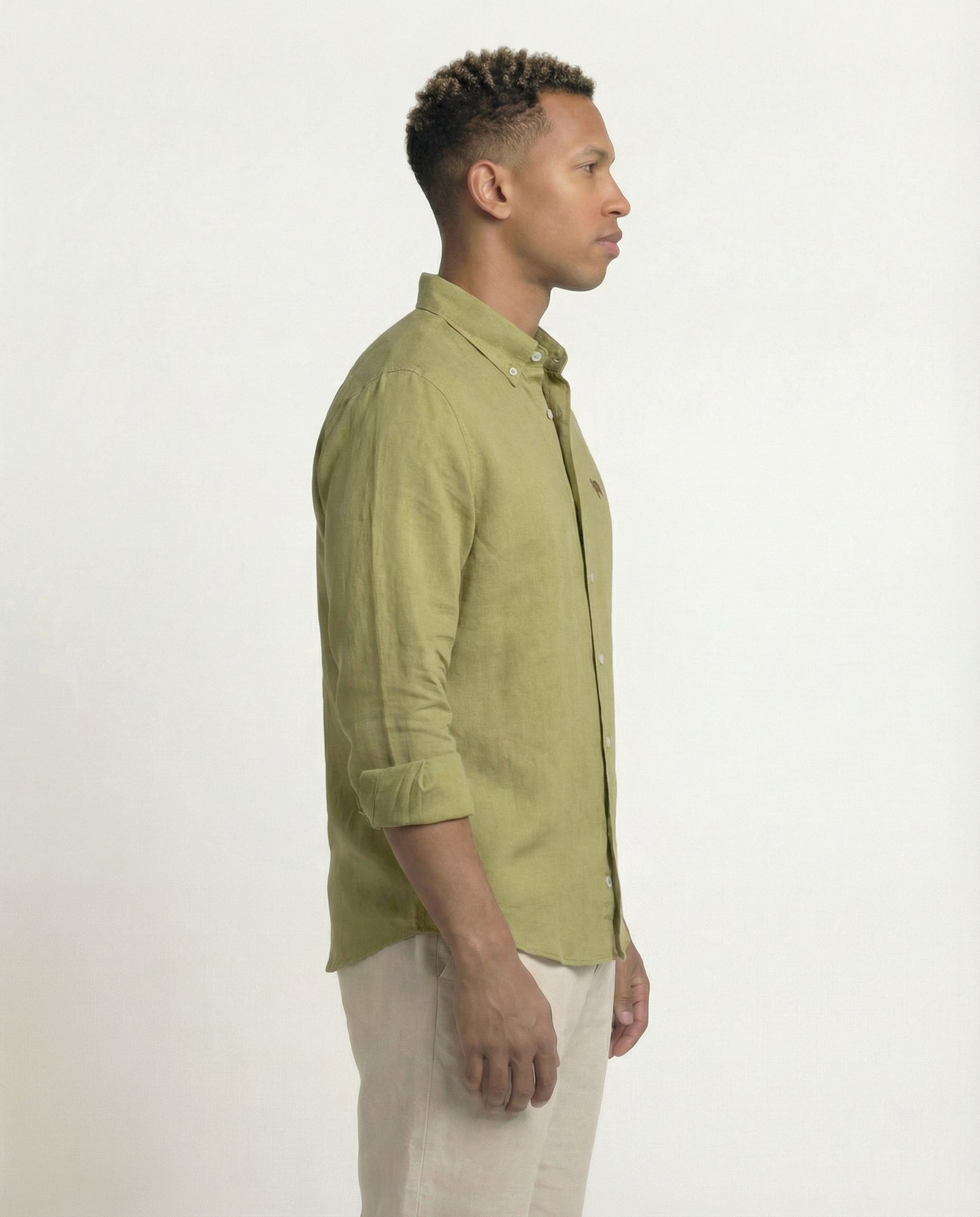 Green Ash Full Sleeve Soft Linen Men's Shirt
