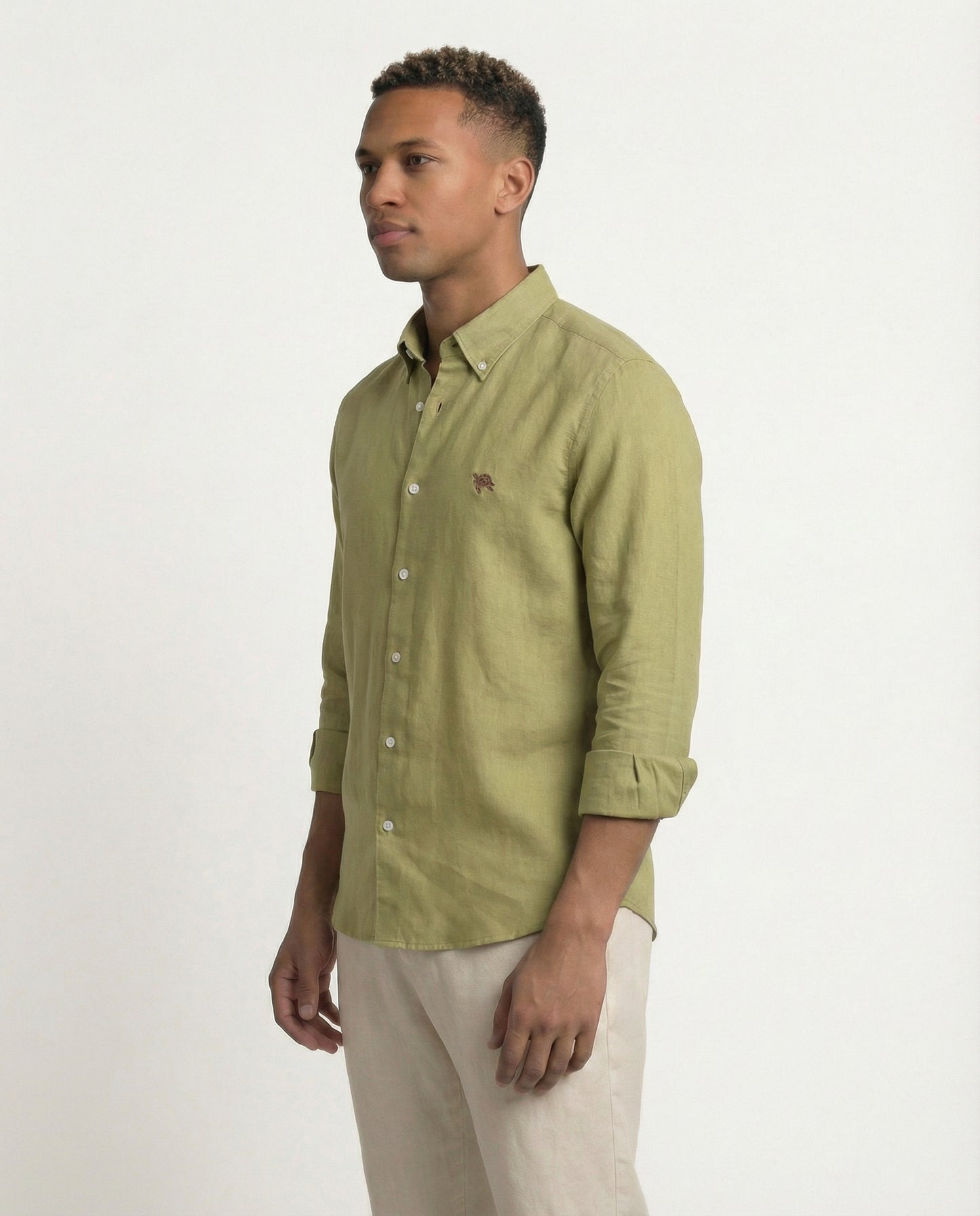 Green Ash Full Sleeve Soft Linen Men's Shirt