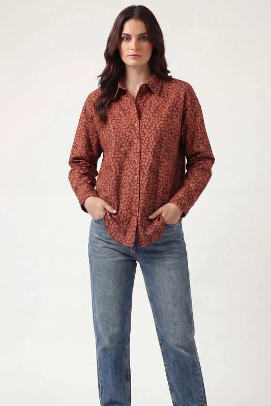 Cotton Printed Oversize Fit 90s Shirt