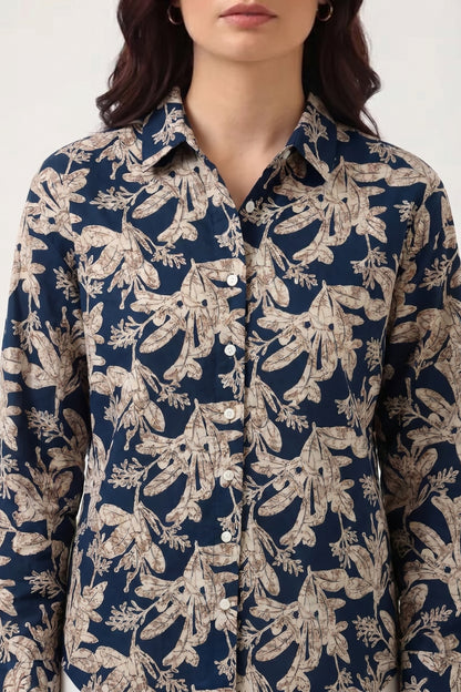 Viscose Printed Oversize Fit Reverie Shirt