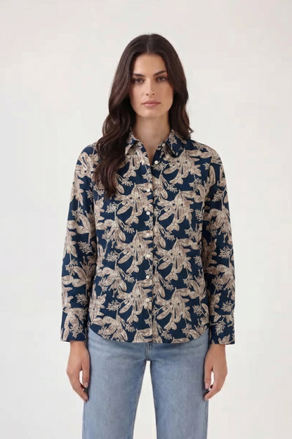 Viscose Printed Oversize Fit Reverie Shirt