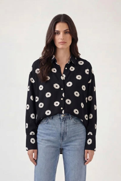 Viscose Printed Oversize Fit Cool Shirt