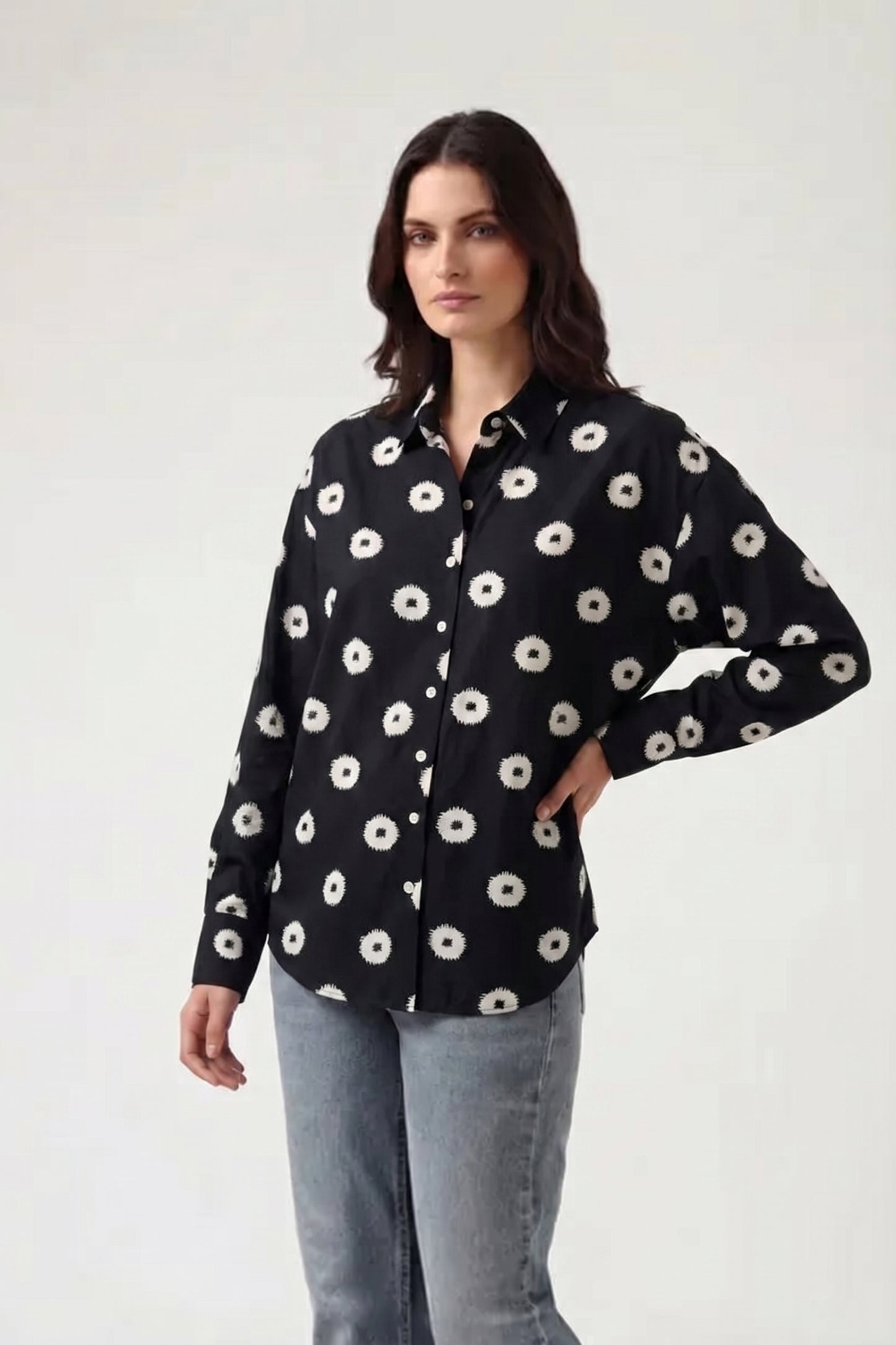 Viscose Printed Oversize Fit Cool Shirt