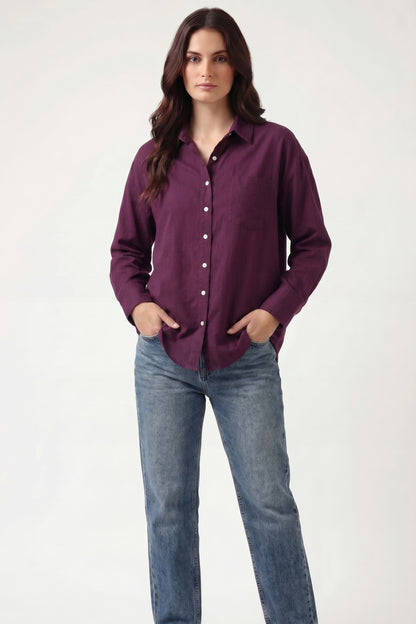 Carla Crinkle Viscose Oversize Fit Shirt