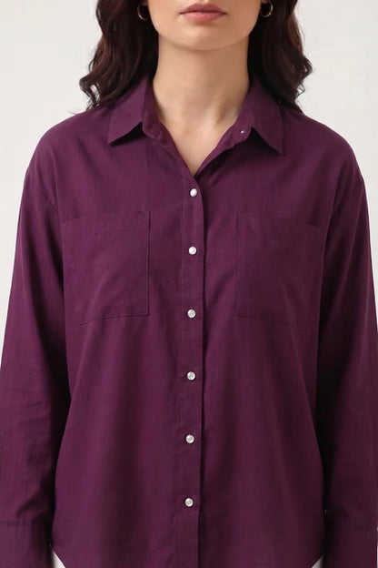 Carla Crinkle Viscose Oversize Fit Shirt