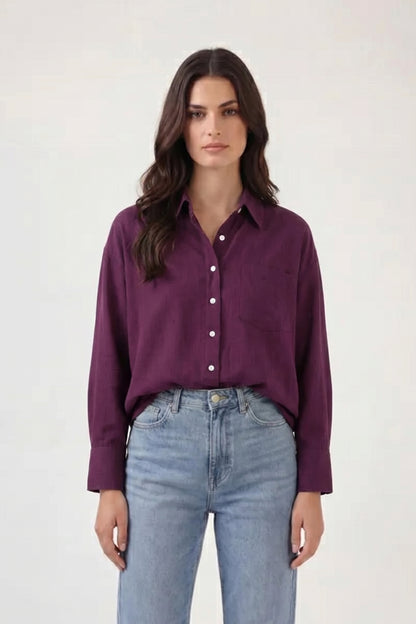 Carla Crinkle Viscose Oversize Fit Shirt