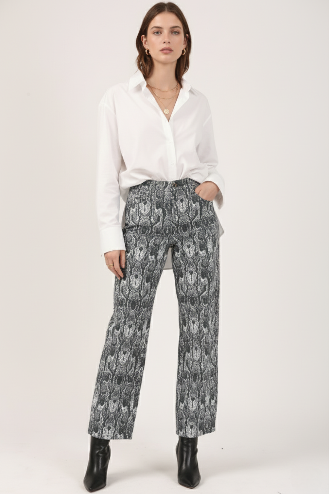 Black & Grey Cotton Flare Pant – Casual Wide Leg Trousers