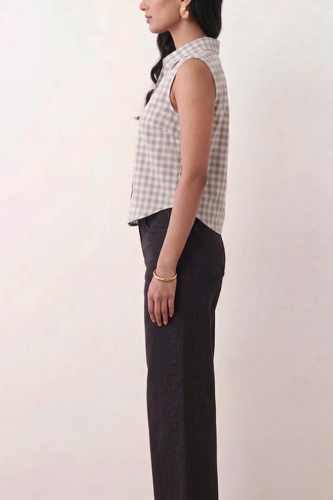 Great Gingham Sleeveless Shirt