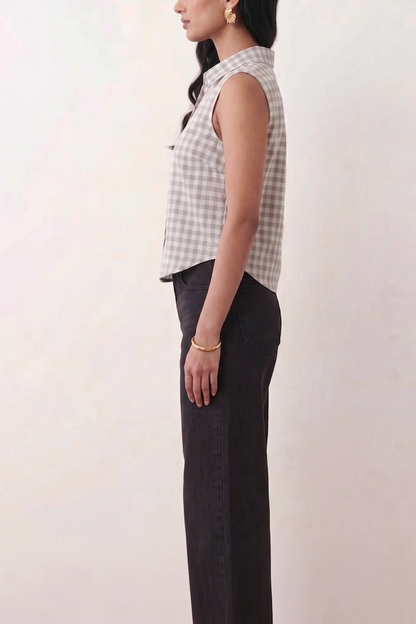 Great Gingham Sleeveless Shirt